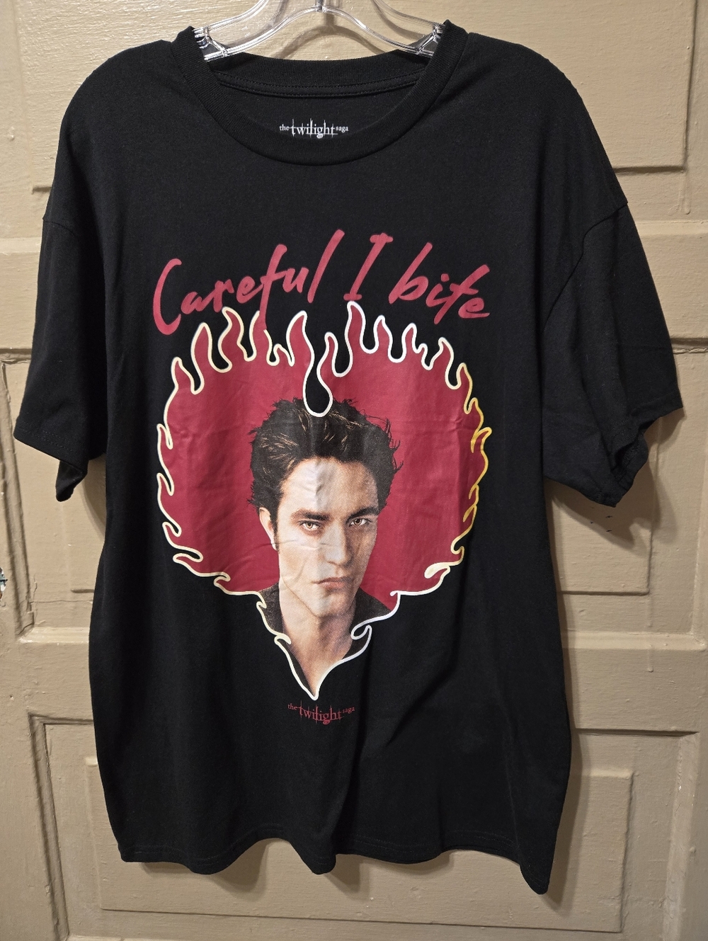 Twilight "Careful I Bite" Edward Graphic Short Sleeve Black Tshirt NWOT Size: L